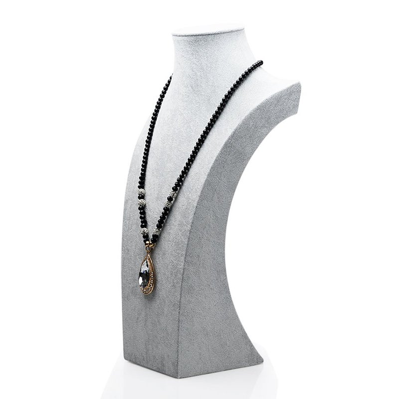 Oirlv Velvet 3-Dimensional Jewelry Stand Necklace Pendant Chain Jewelry Bust Display Holder (H13.39) - Image 1